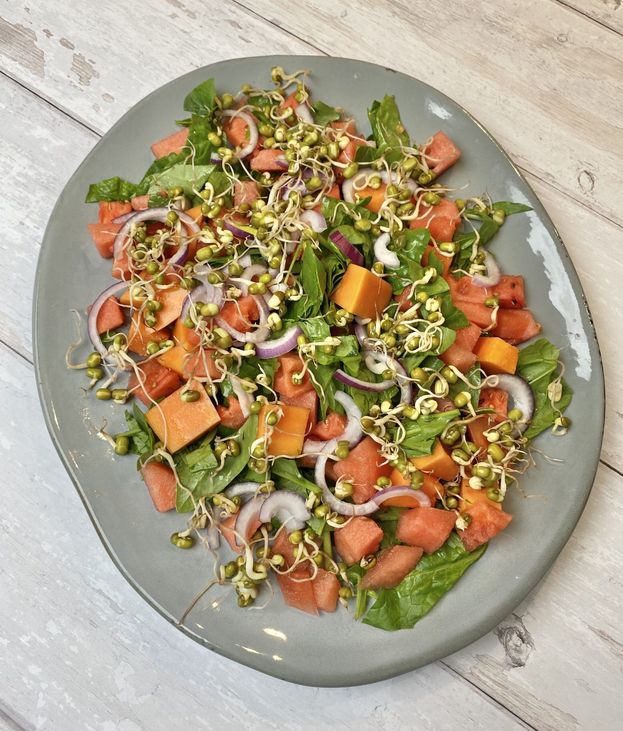 Papaya salat med bønnespirer - Mad og fritid