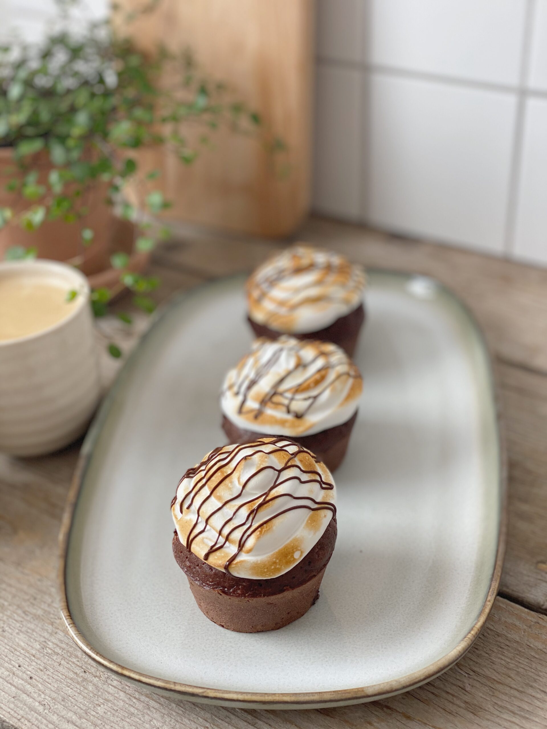 Chokolademuffins med marengs